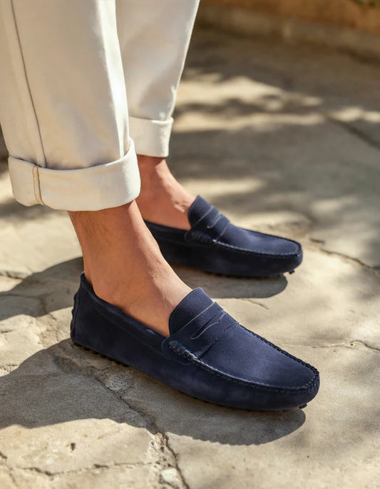 Virvano Suede Driver Loafers — Effortless Sophistication in Calf Suede